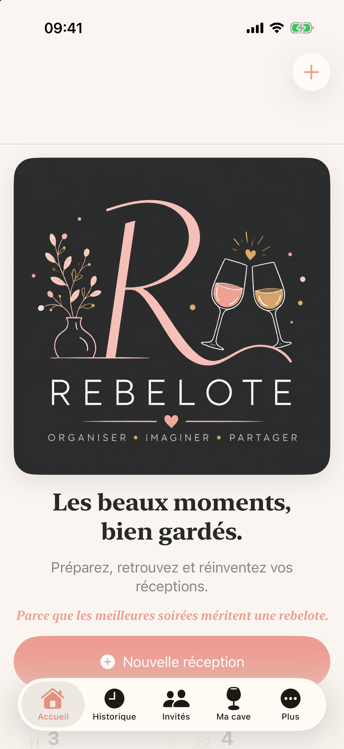 Vos prochaines réceptions et vos souvenirs réunis sur l’accueil.